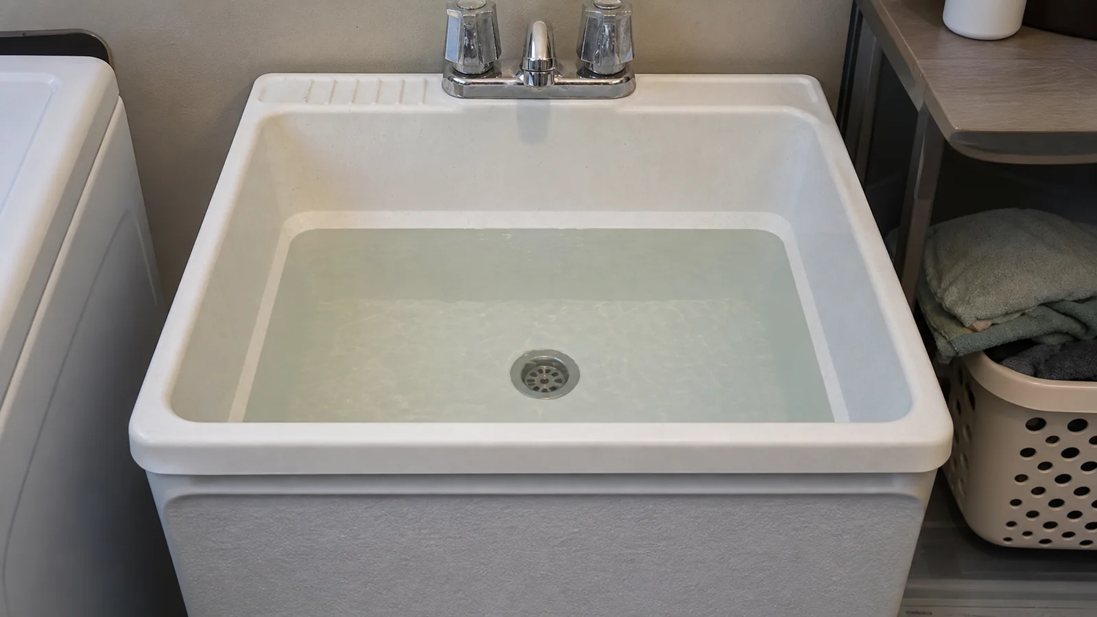 Representative residential slow-drain condition before diagnosis.