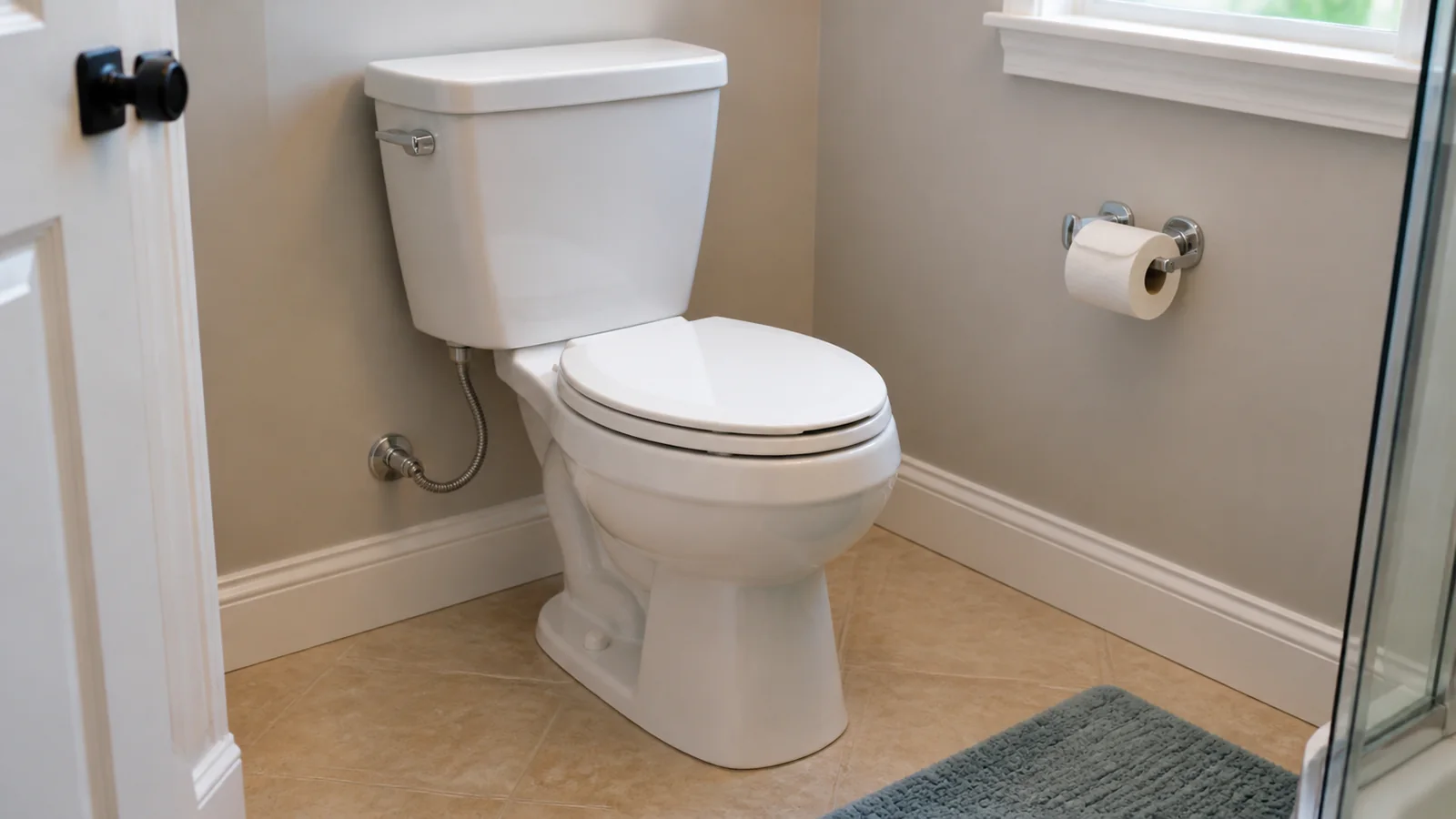 Representative finished residential toilet installation.